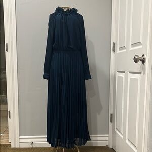 Zara Blue Tiered Maxi Dress with Bishop Sleeves